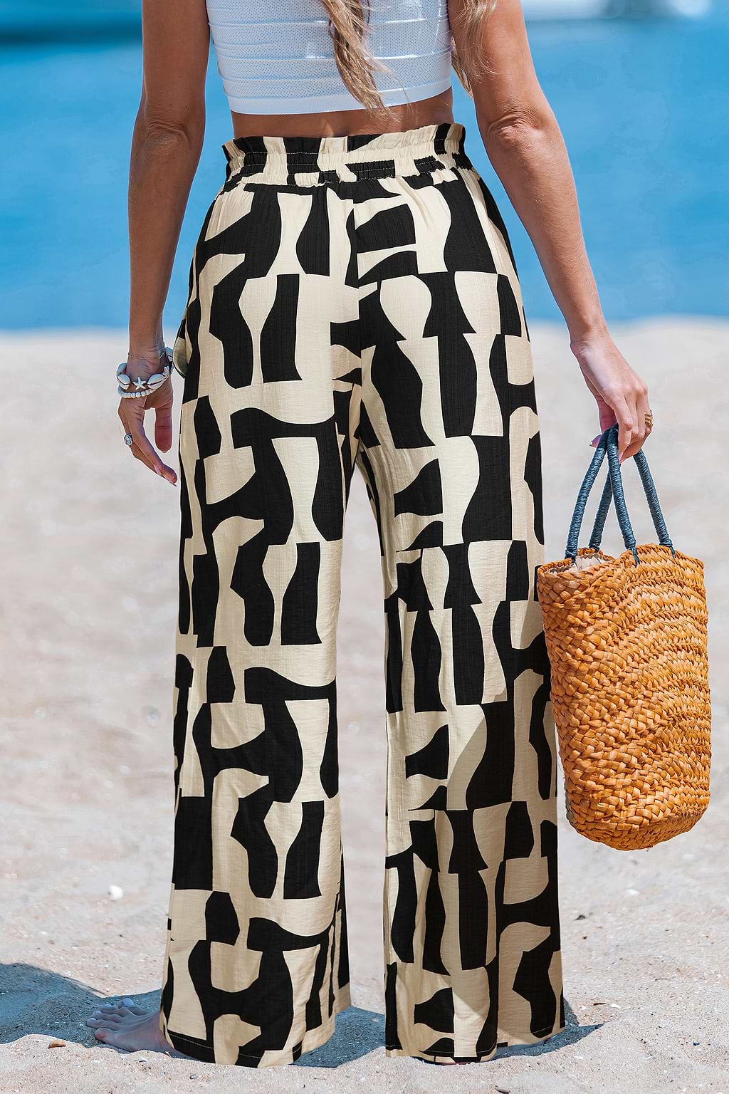 Pantalon abstrait jambe évasée