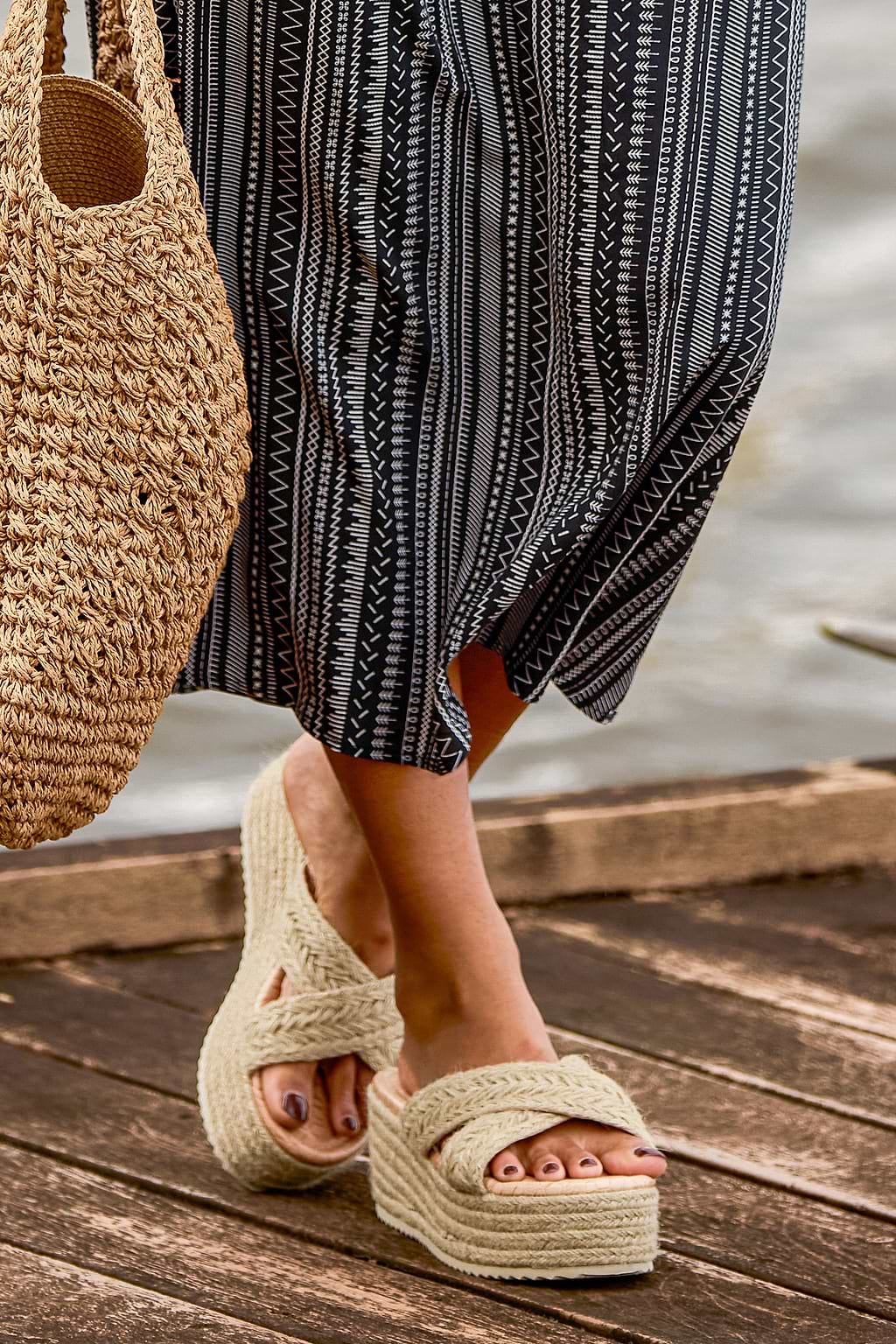 High Stakes Straw Sandals