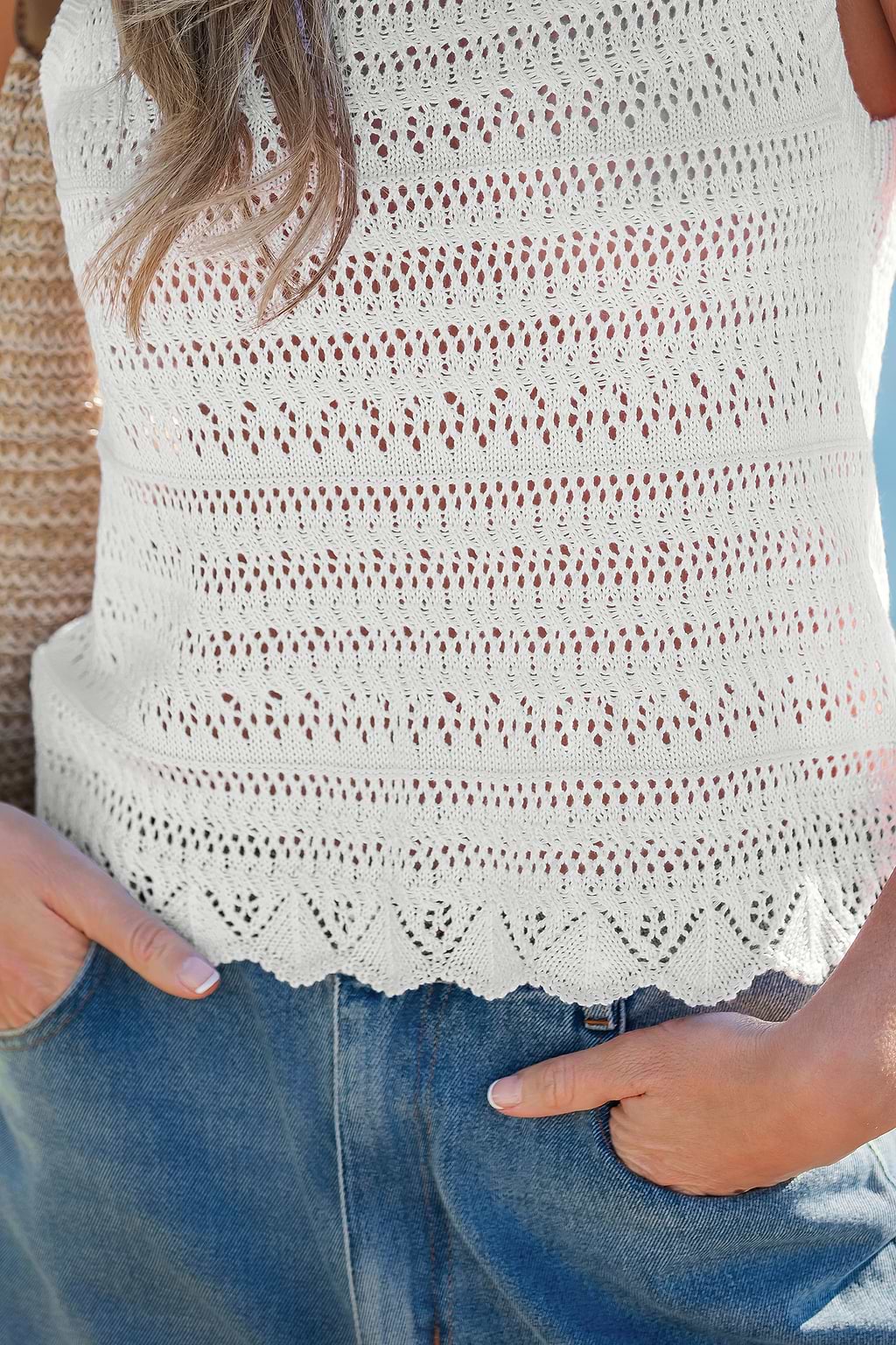 Go For It White Cover-Up Top