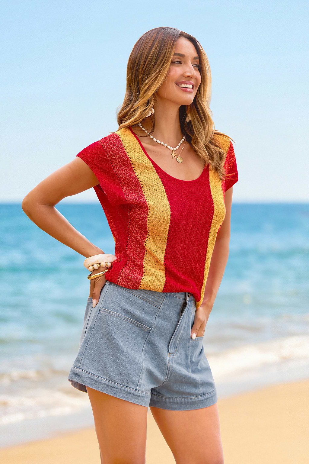 Neon Mood Two-Toned Cover-Up Top