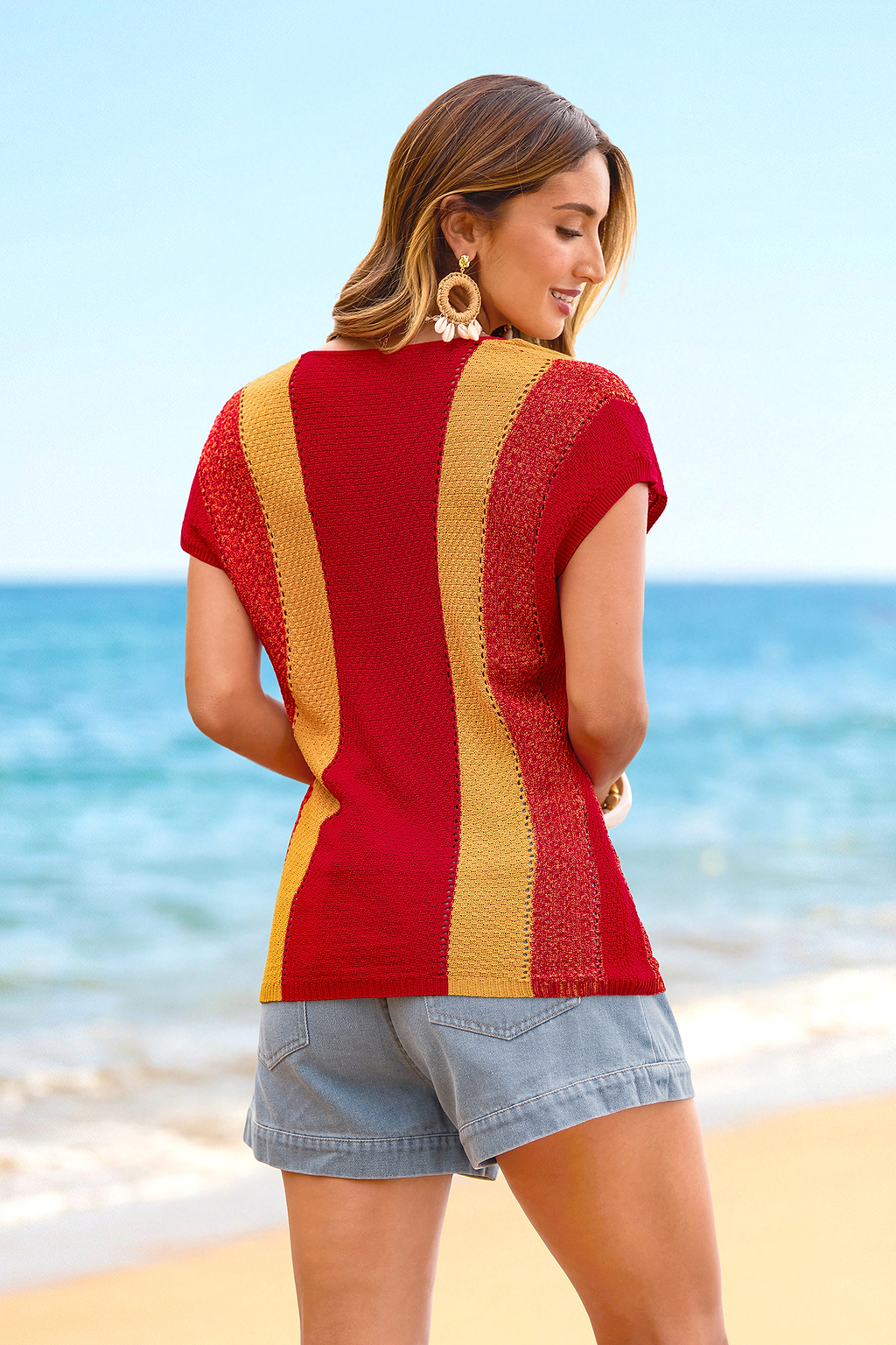 Neon Mood Two-Toned Cover-Up Top