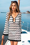 Here & Now Striped Cover-Up Mini Dress