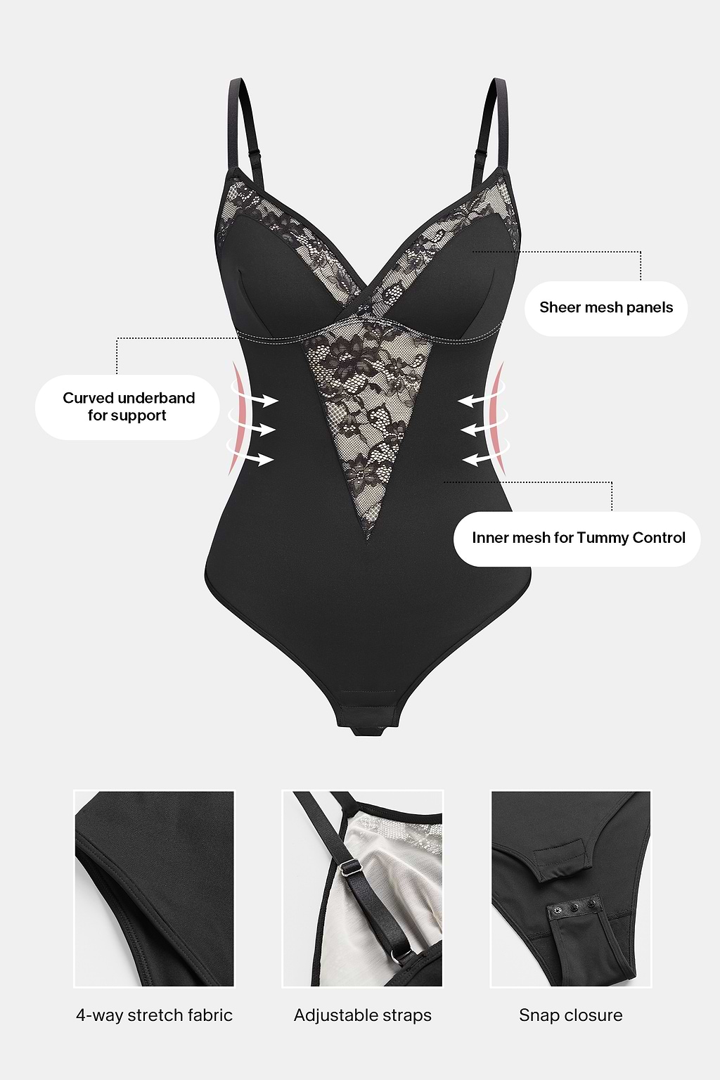 Smooth Like Butter Black Shapewear Bodysuit