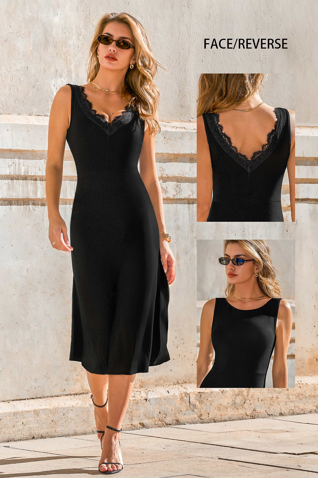 Major Change Black Midi Dress