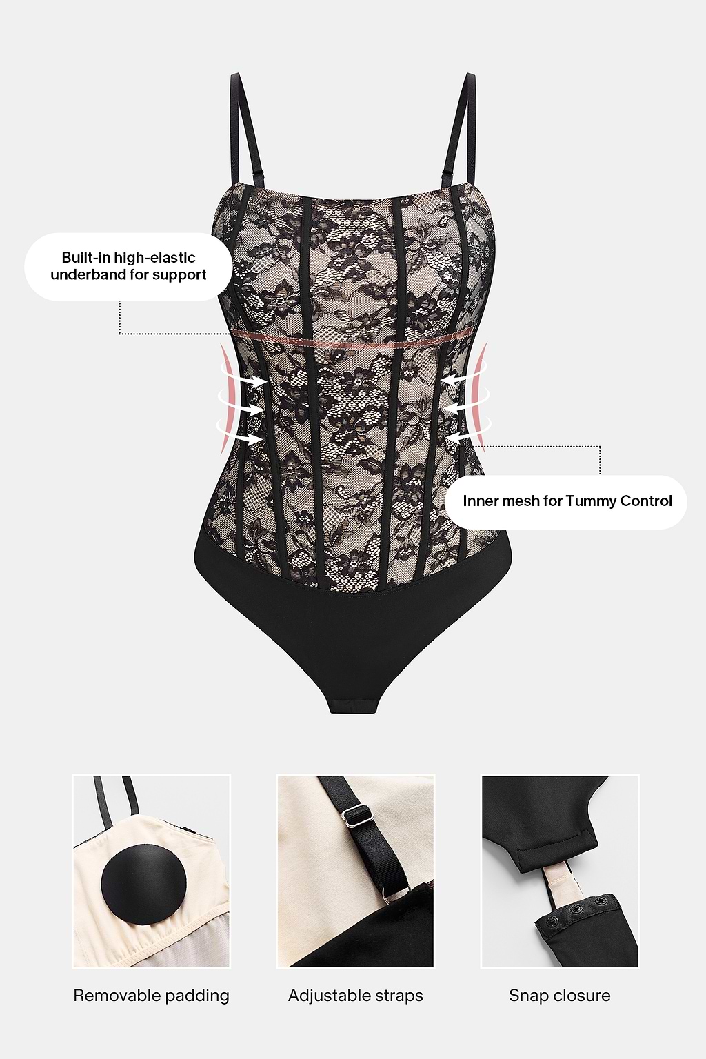 Real Me Lace Shapewear Bodysuit