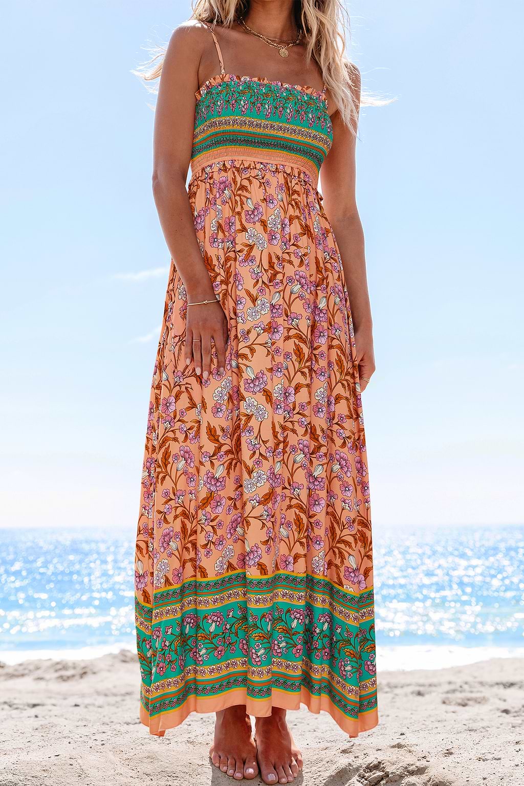 Vestido largo floral con gran personalidad