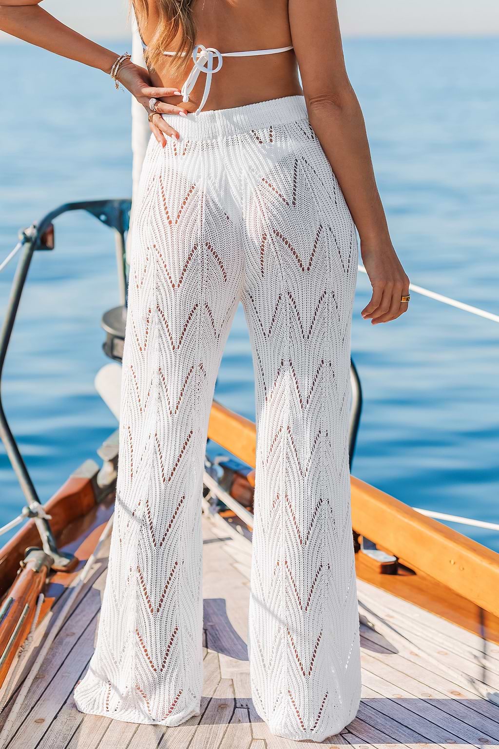 Tempting White Cover-Up Pants