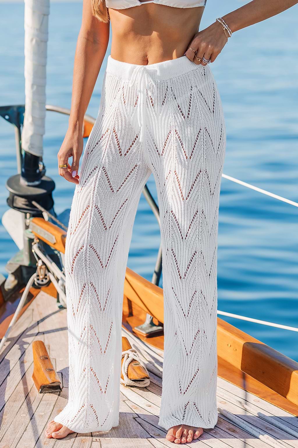 Tempting White Cover-Up Pants