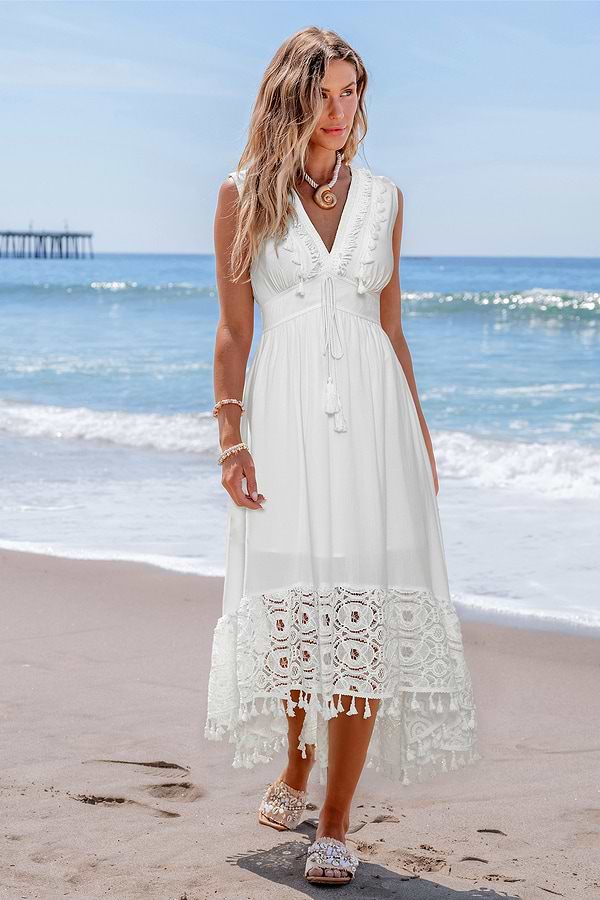 Luna Glow White Midi Dress | Ethereal Style | Cupshe