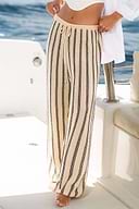 Gestreifte Strick-Hose mit Tunnelzug