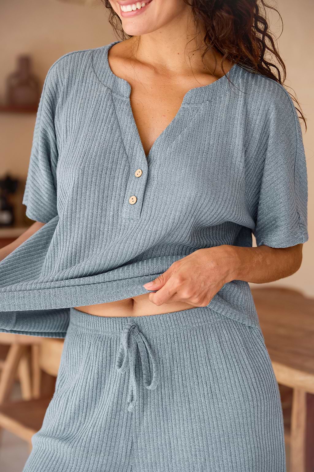 Ensemble de pyjama gris manches courtes