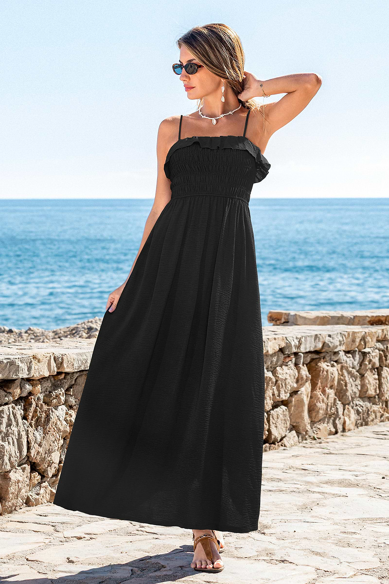 Abundance zwarte maxi-jurk