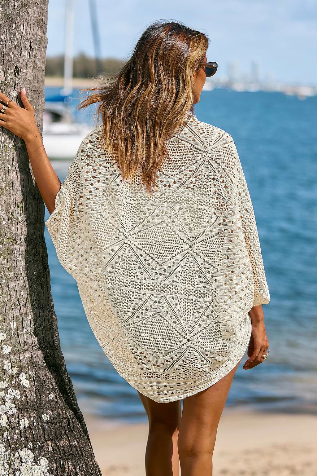 Kimono cover up beige