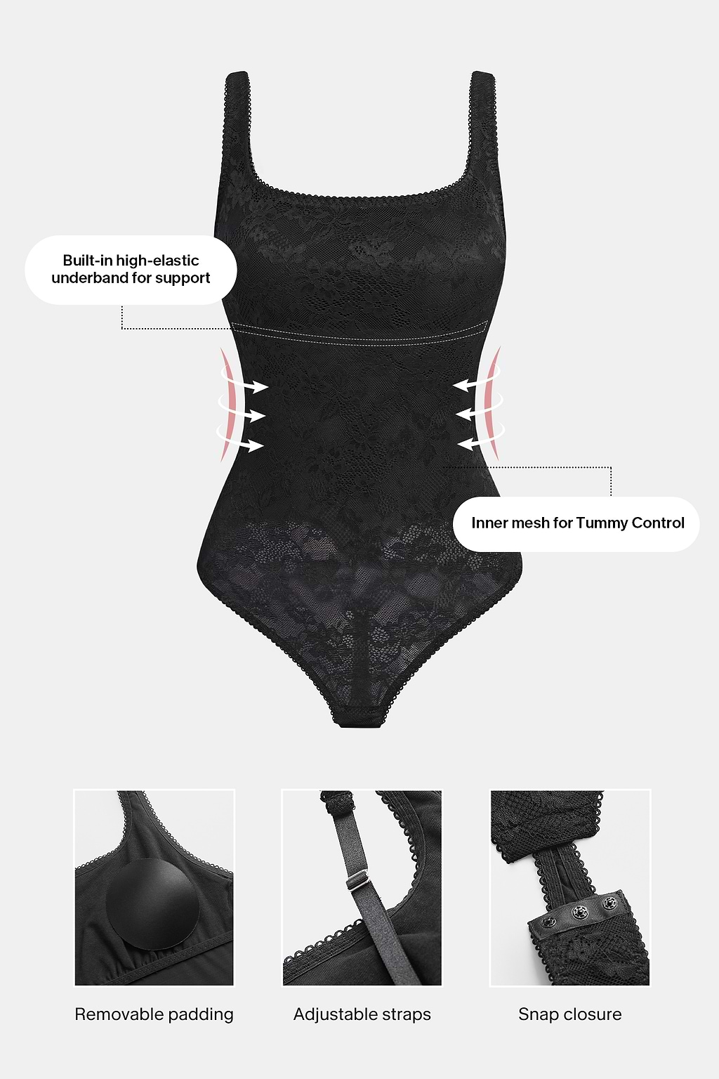 Such a Catch Black Shapewear Bodysuit