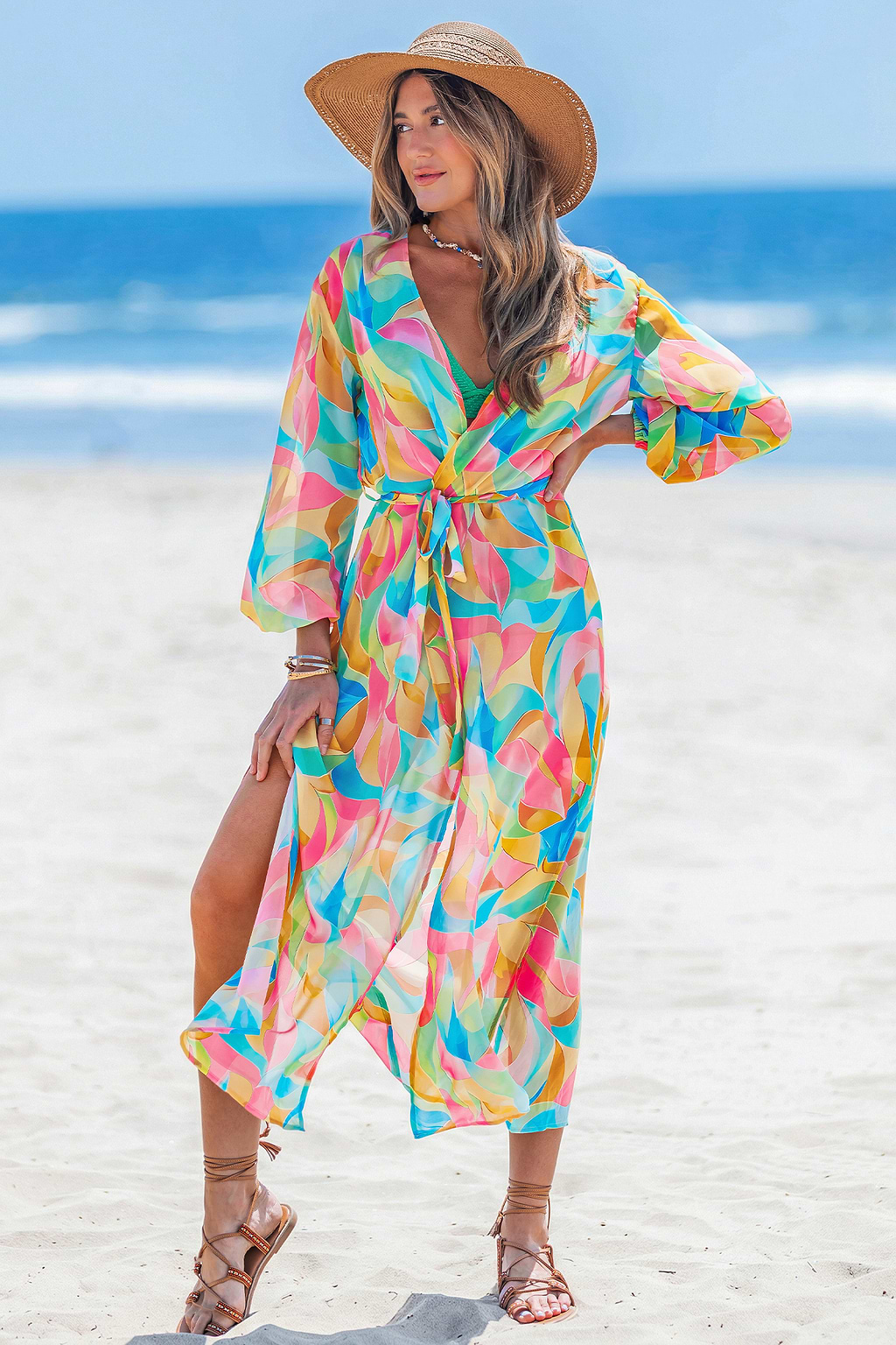 Cultured Abstract Cover-Up Kimono