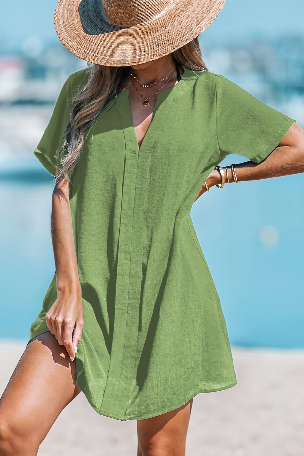 Mini abito verde Keep Swimming