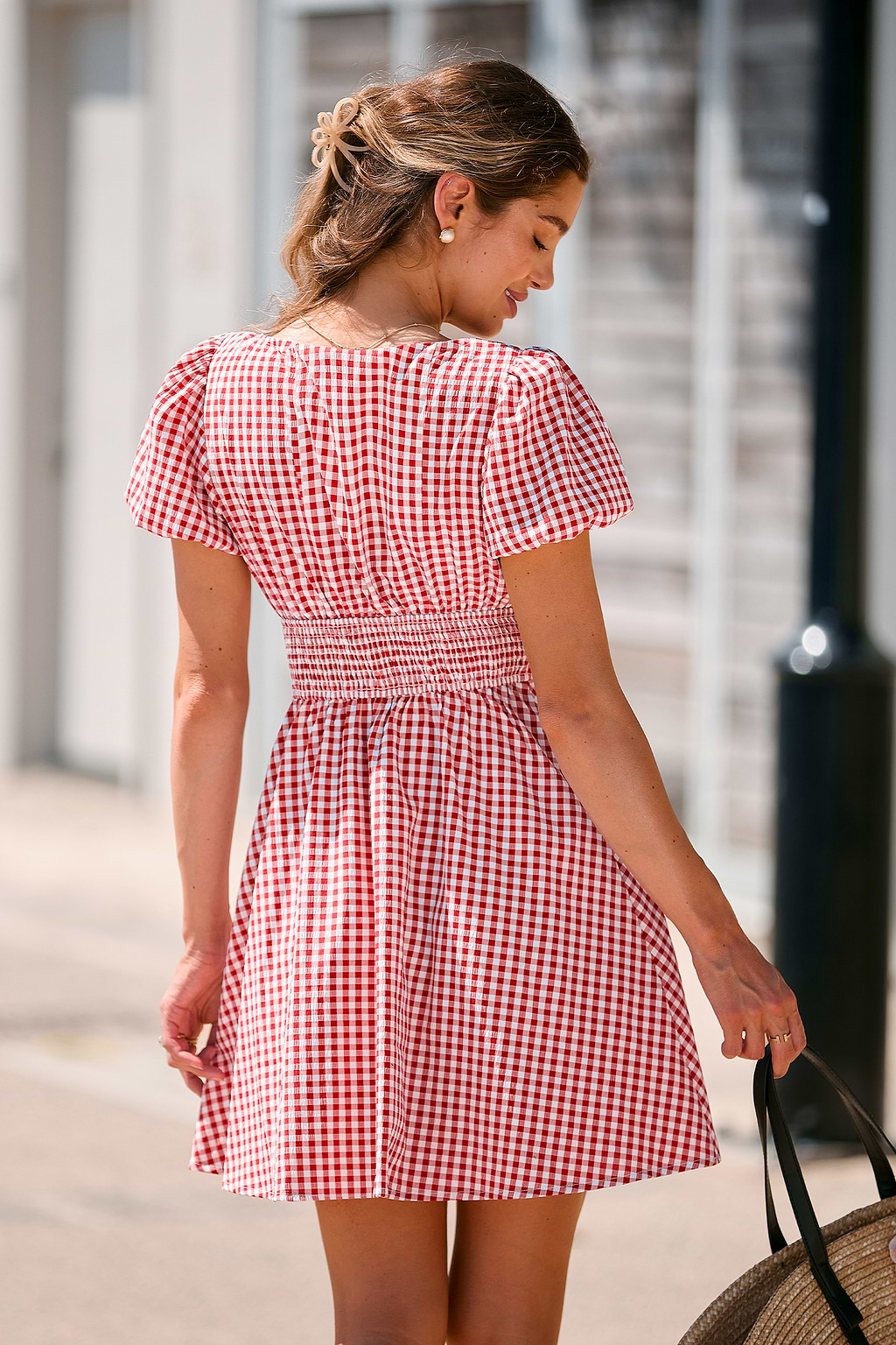 Strawberry Jam Gingham Mini Dress