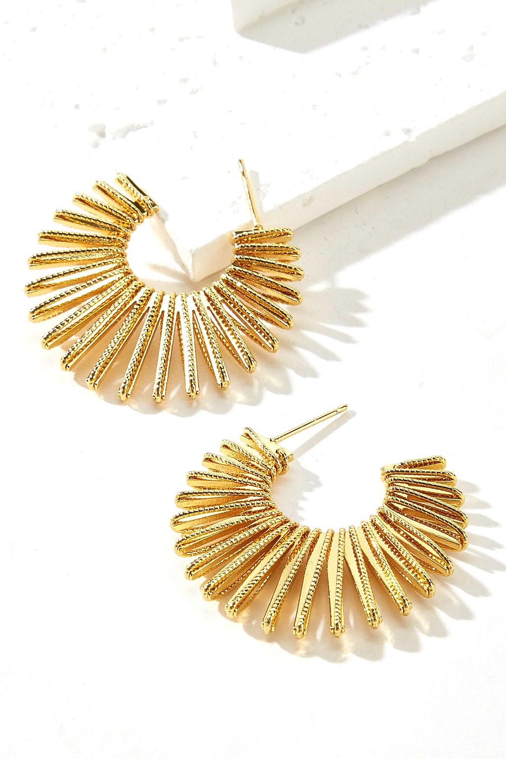Beaming Sun Gold-Tone Earrings