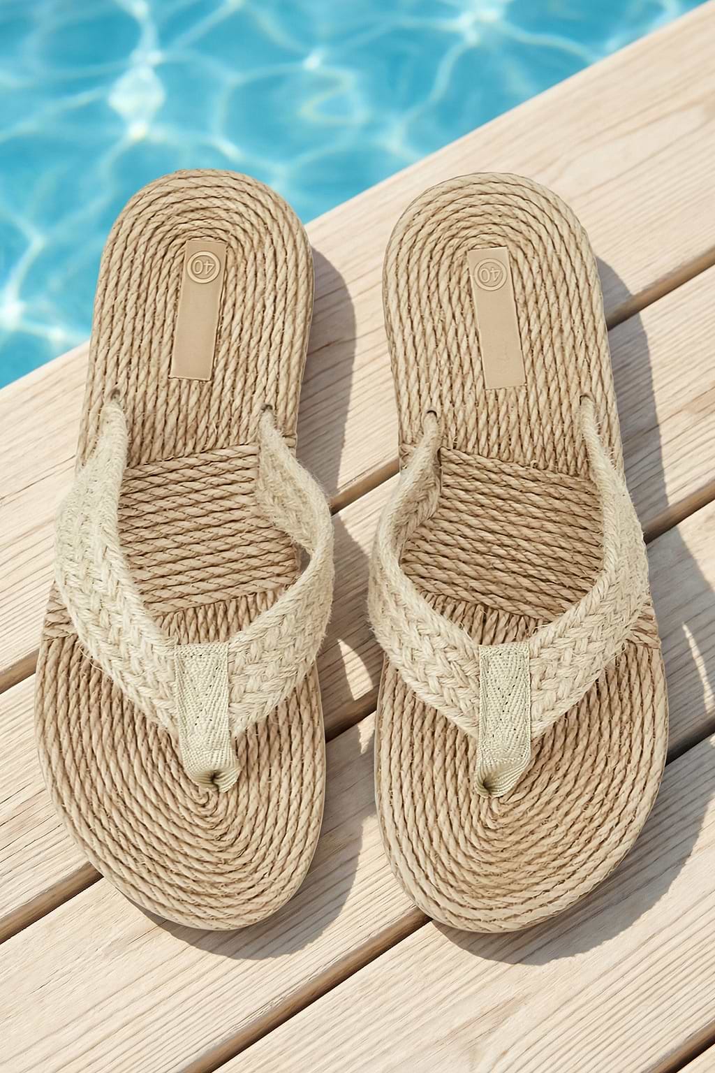 Step It Up Straw Flip Flops