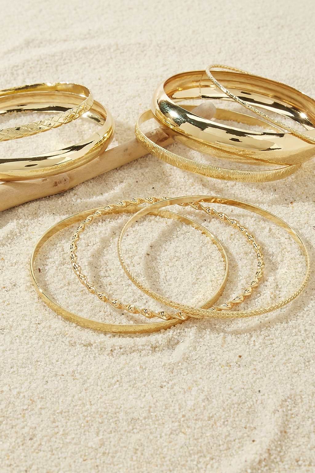 Gleam Gold-Tone Bangles Set