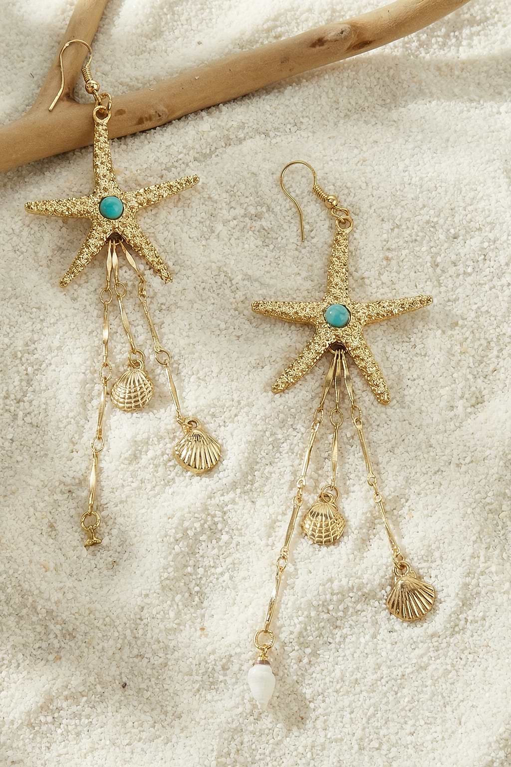 Sea Stargazing Gold-Tone Earrings