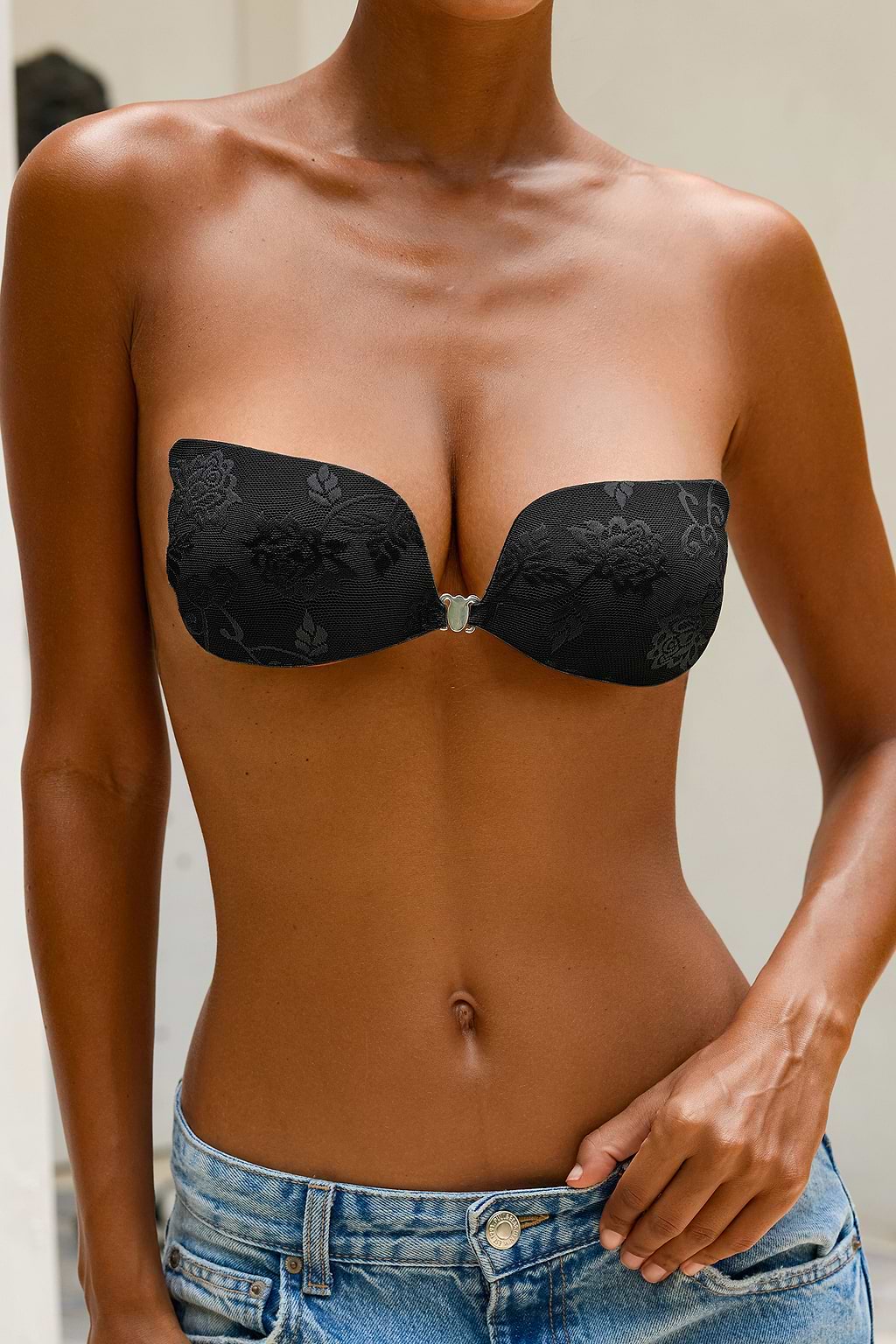 Invisible Lift Black Adhesive Bra