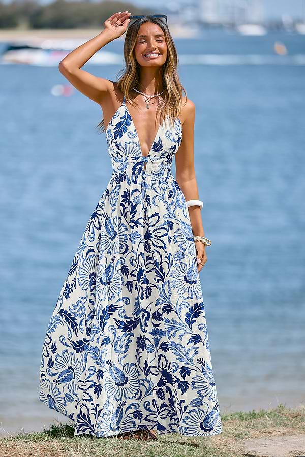 Sunset Basking Floral Maxi Dress | Effortless Elegance | Cupshe