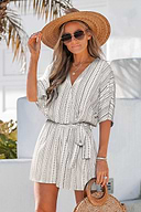 Geoprint Halbarm Romper in Wickeloptik