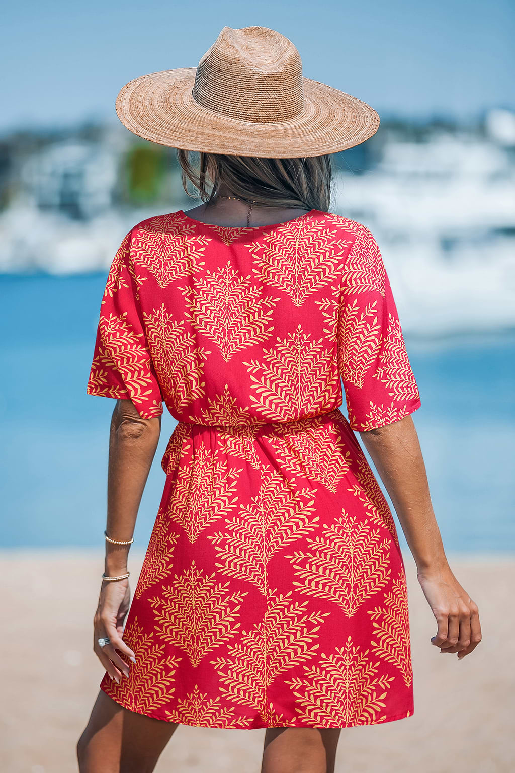 Zachte varen tropische mini-jurk