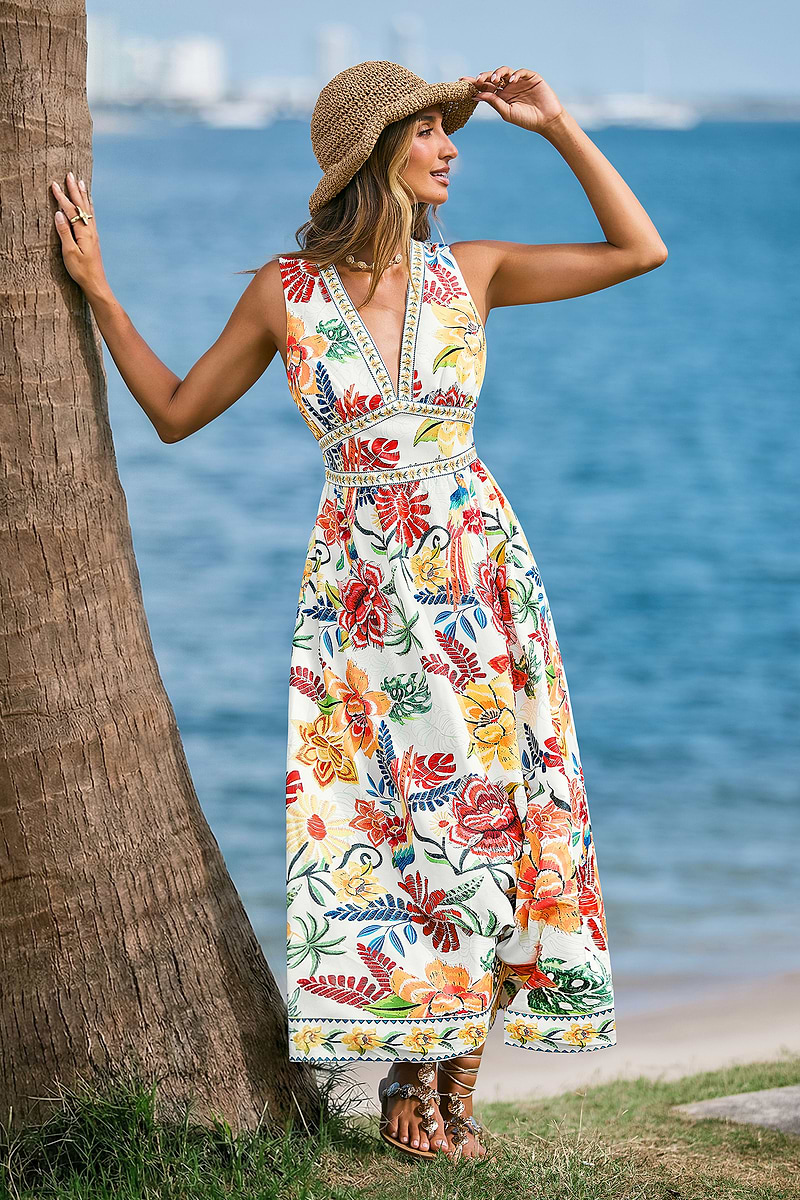 Abito lungo tropicale Sabrina