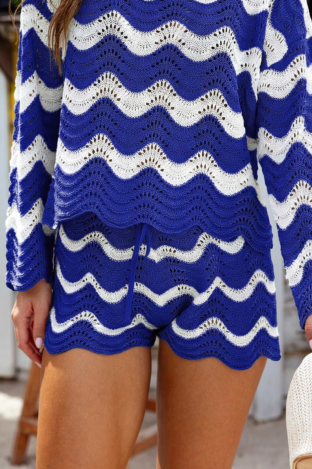 Coral Garden gestreepte cover-up shorts