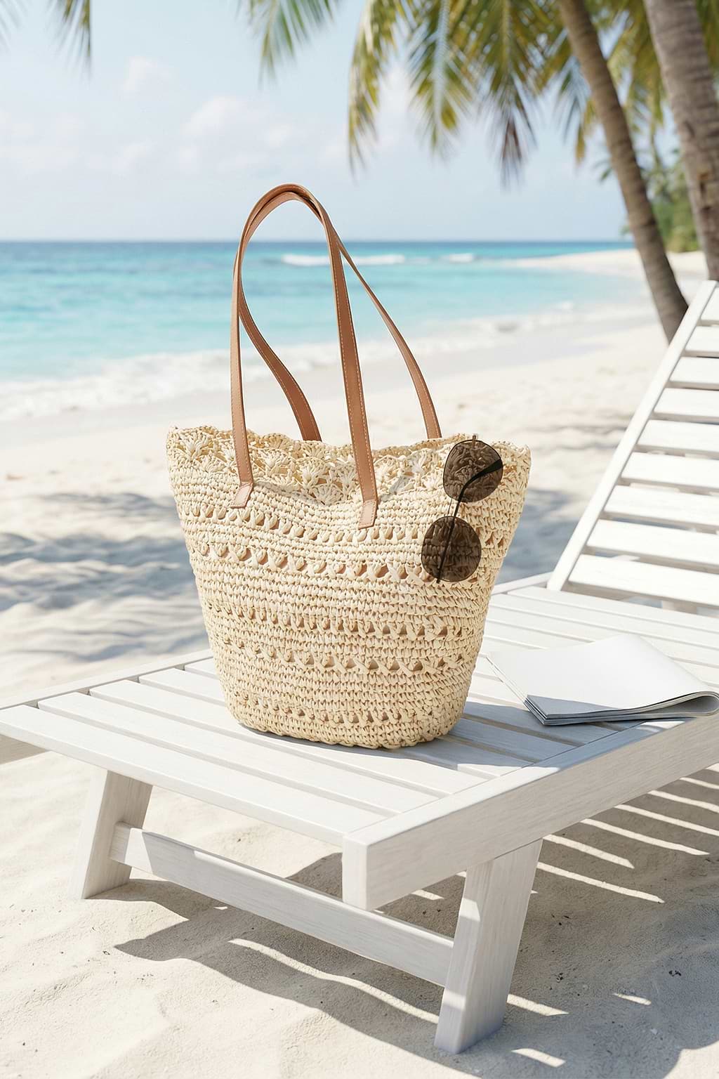 Sac en paille aux accents solaires