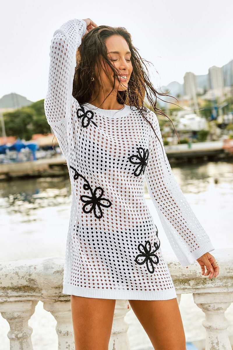 Petal to the Metal Floral Cover-Up Mini Dress