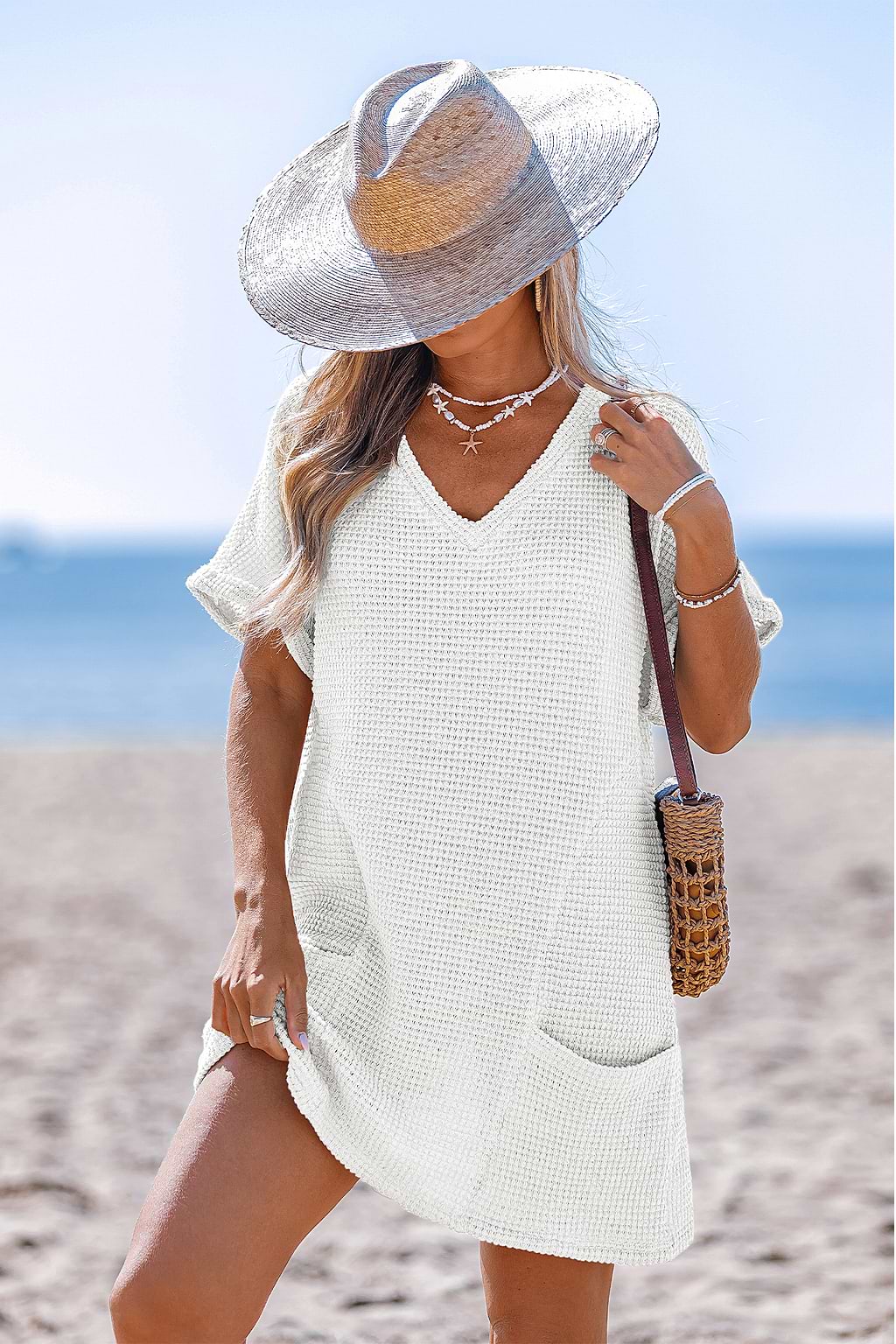 Dreamy Tides White Cover-Up Mini Dress