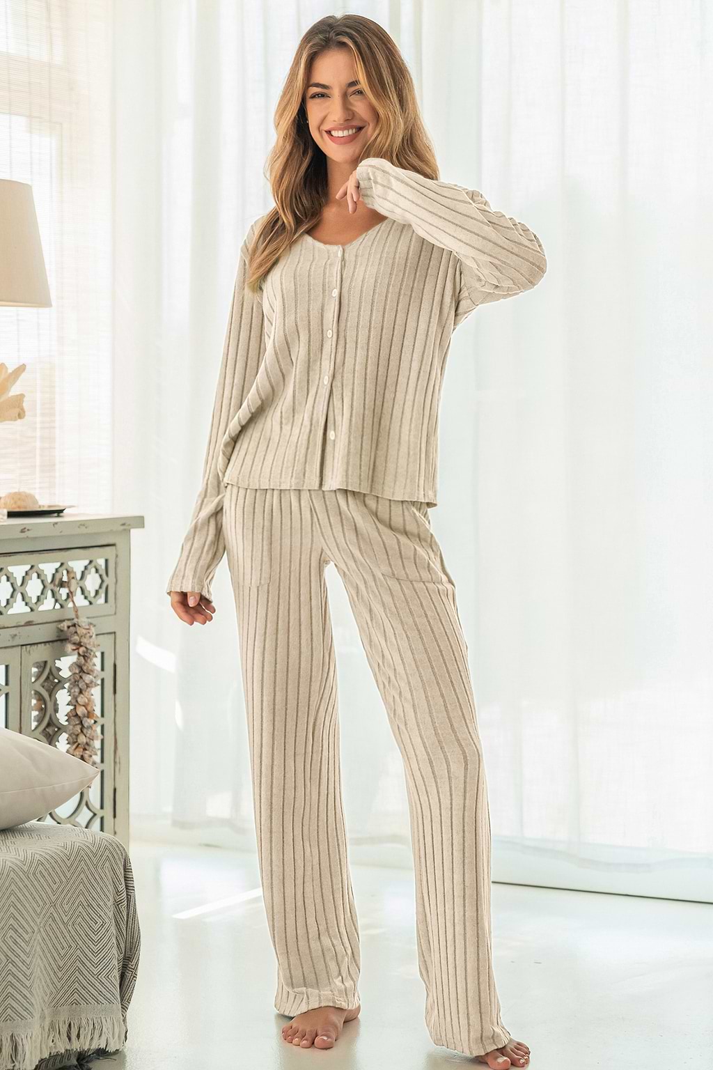 Vanilla Foam Beige Pajama Set