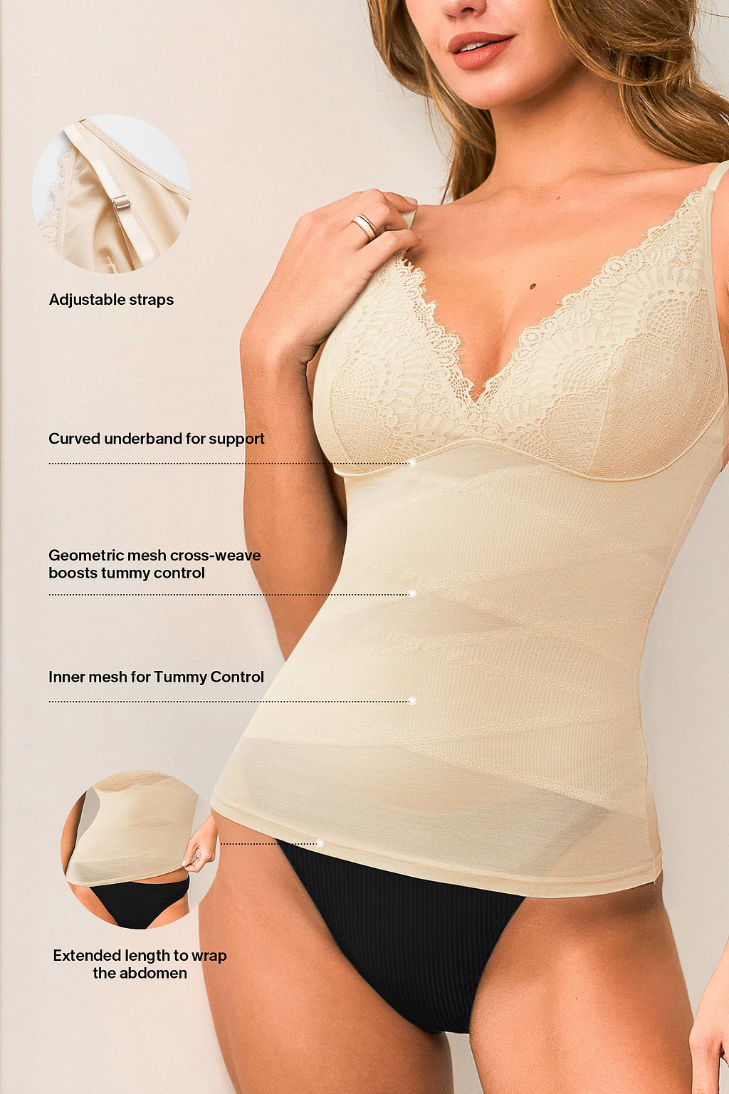 Beiges Shapewear-Top