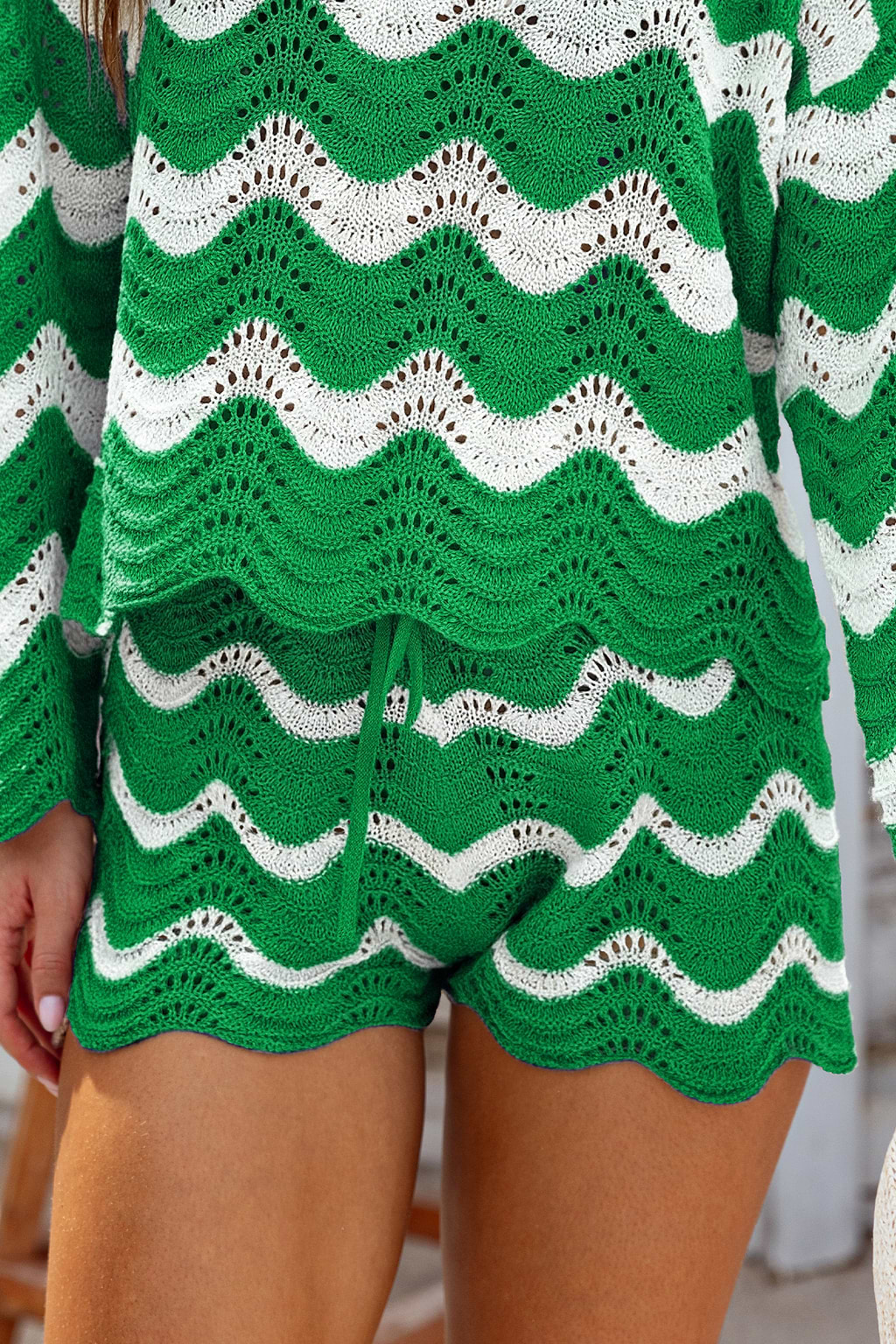 Coral Garden Striped Cover-Up Shorts