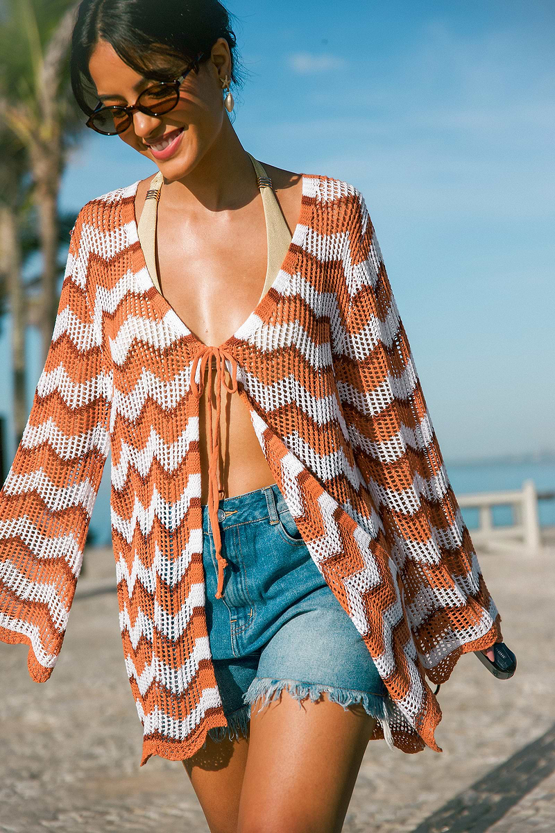 Echo Valley Chevron Cover-Up Kimono