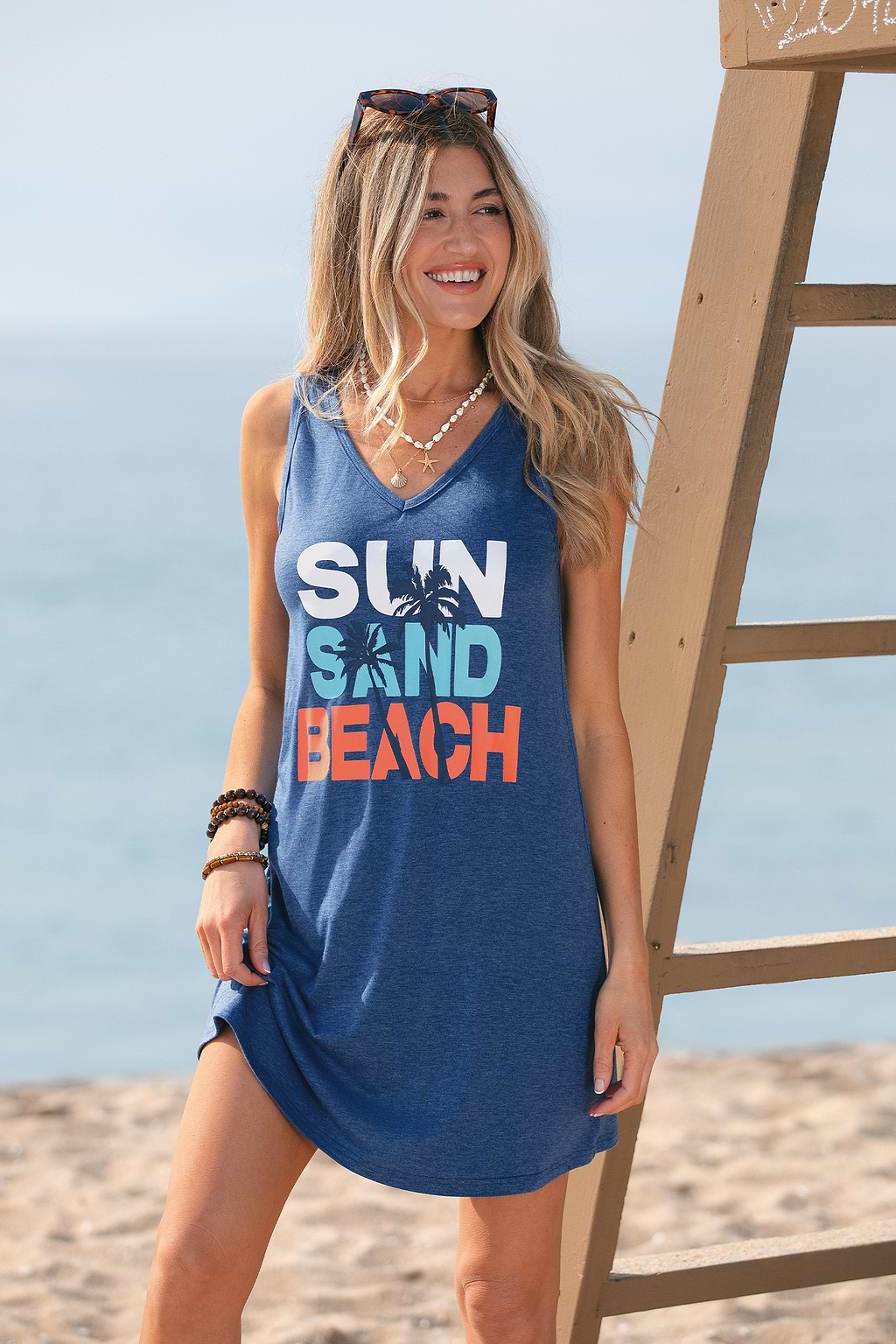 Sun Sand Beach Graphic Mini Dress