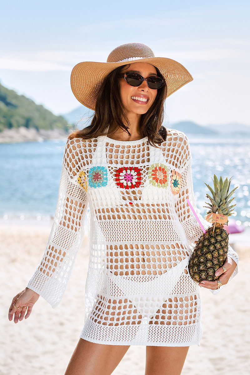 Bellini White Cover-Up Mini Dress