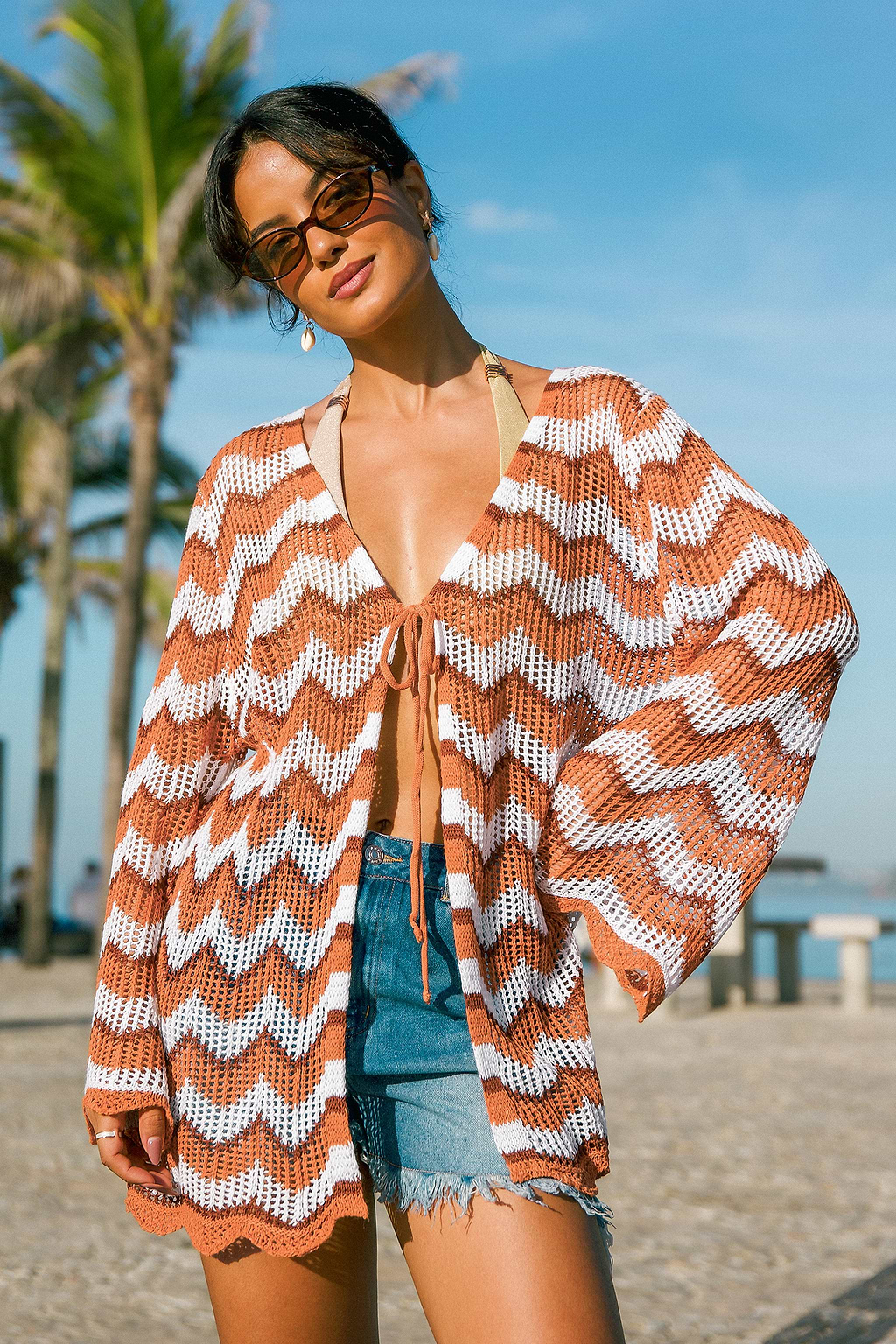 Echo Valley Chevron Cover-Up Kimono