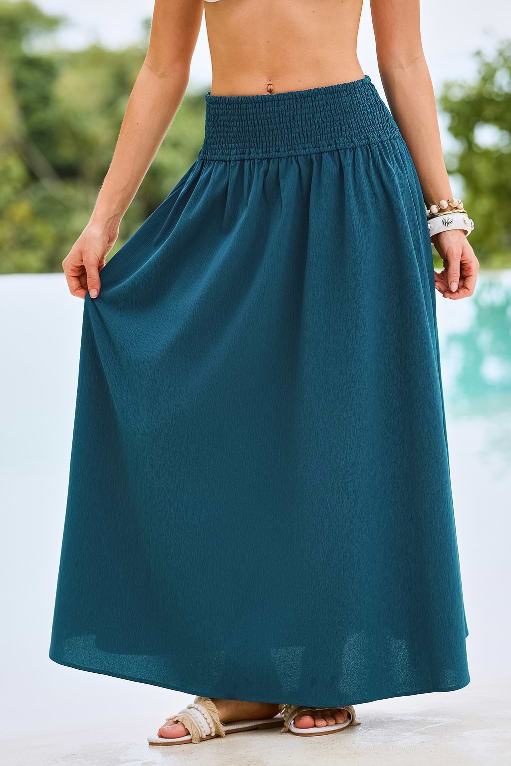 On Socials Blue Maxi Skirt