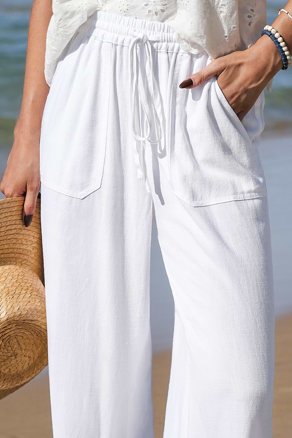Pantaloni bianchi x JJD Mediterranean Muse