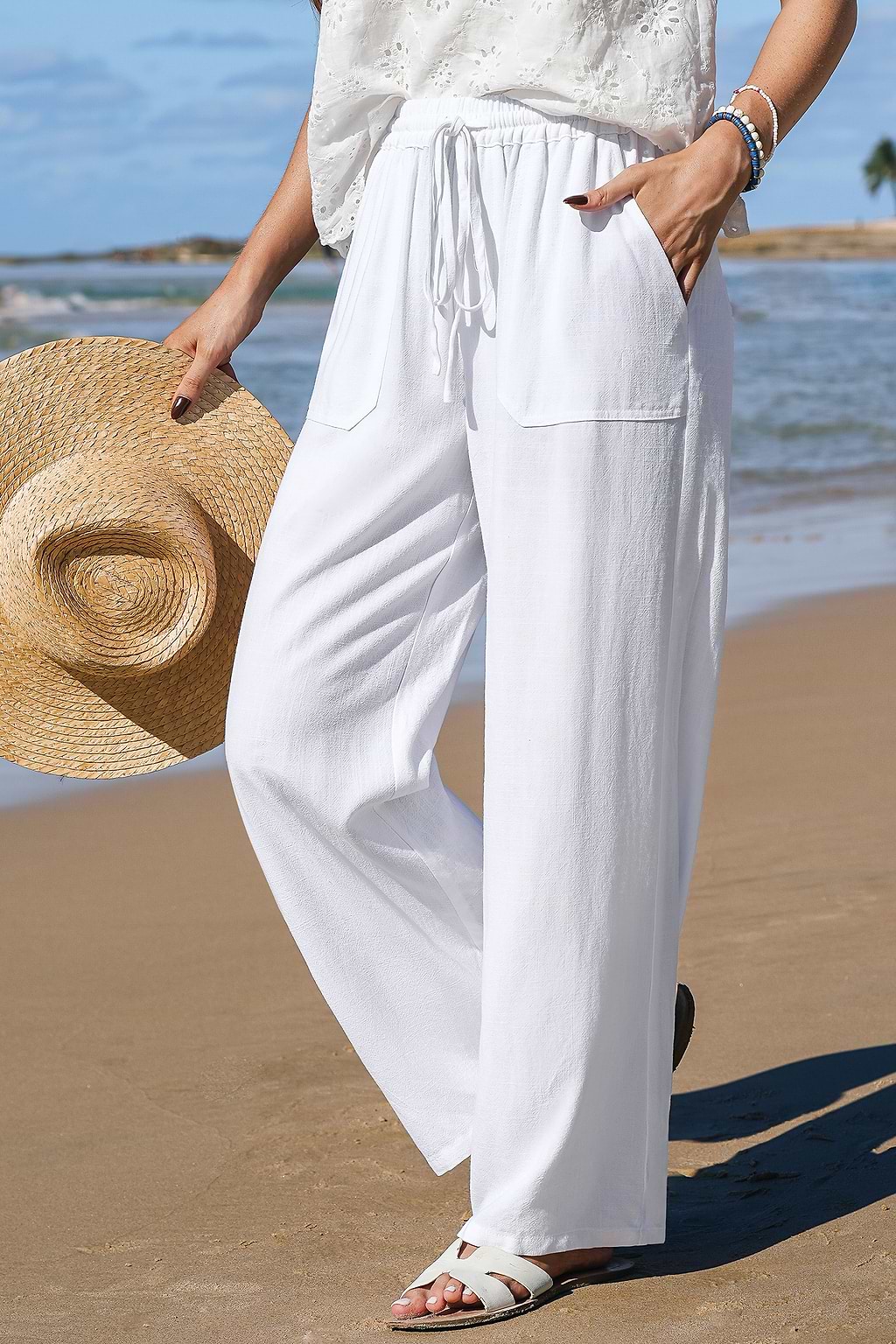 Pantaloni bianchi x JJD Mediterranean Muse