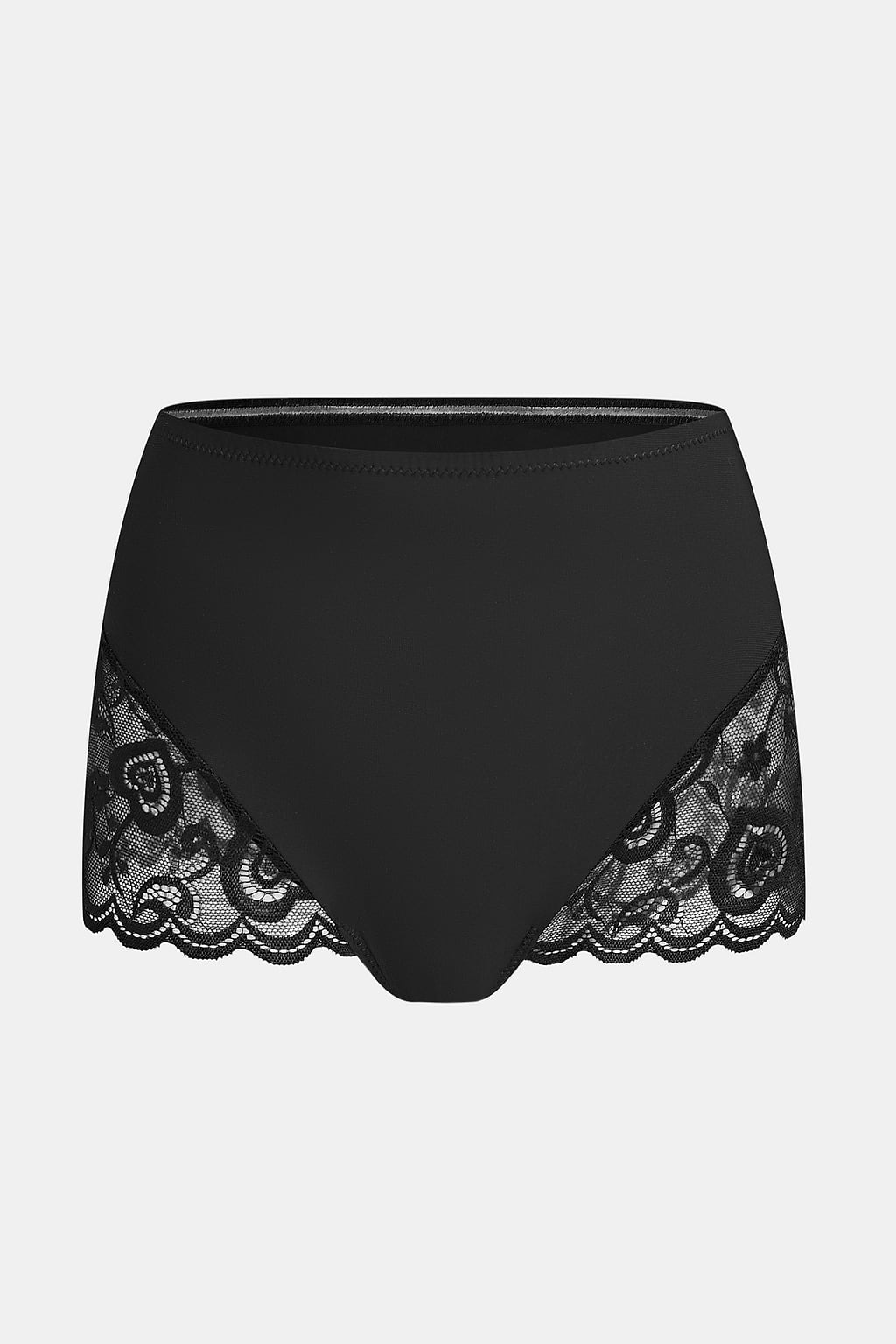 Schwarzer High-Waist Leichte Kompression Shapewear-Slip
