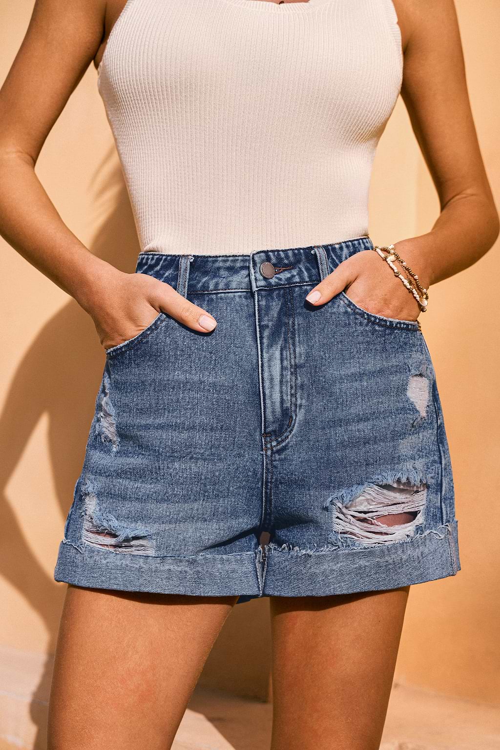 In Pursuit Blue Denim Shorts