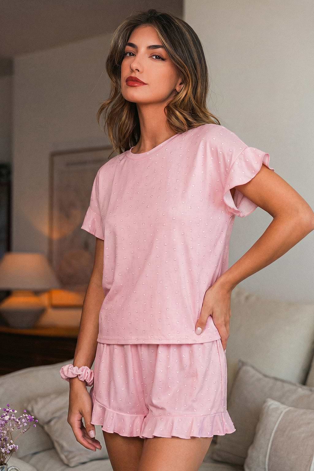 Night Routine Heart Pajama Set