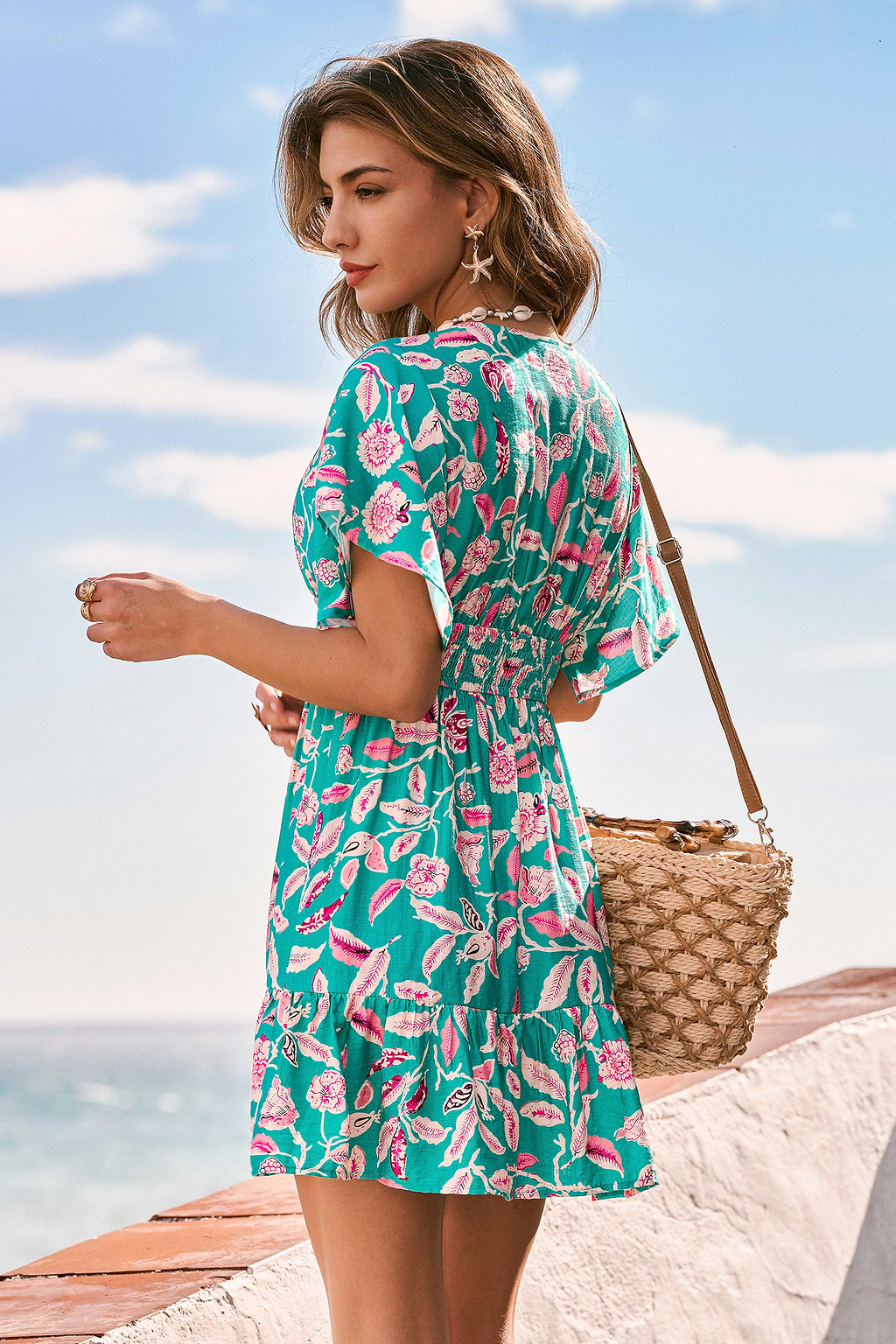 Palm Vacay Tropical Mini Dress
