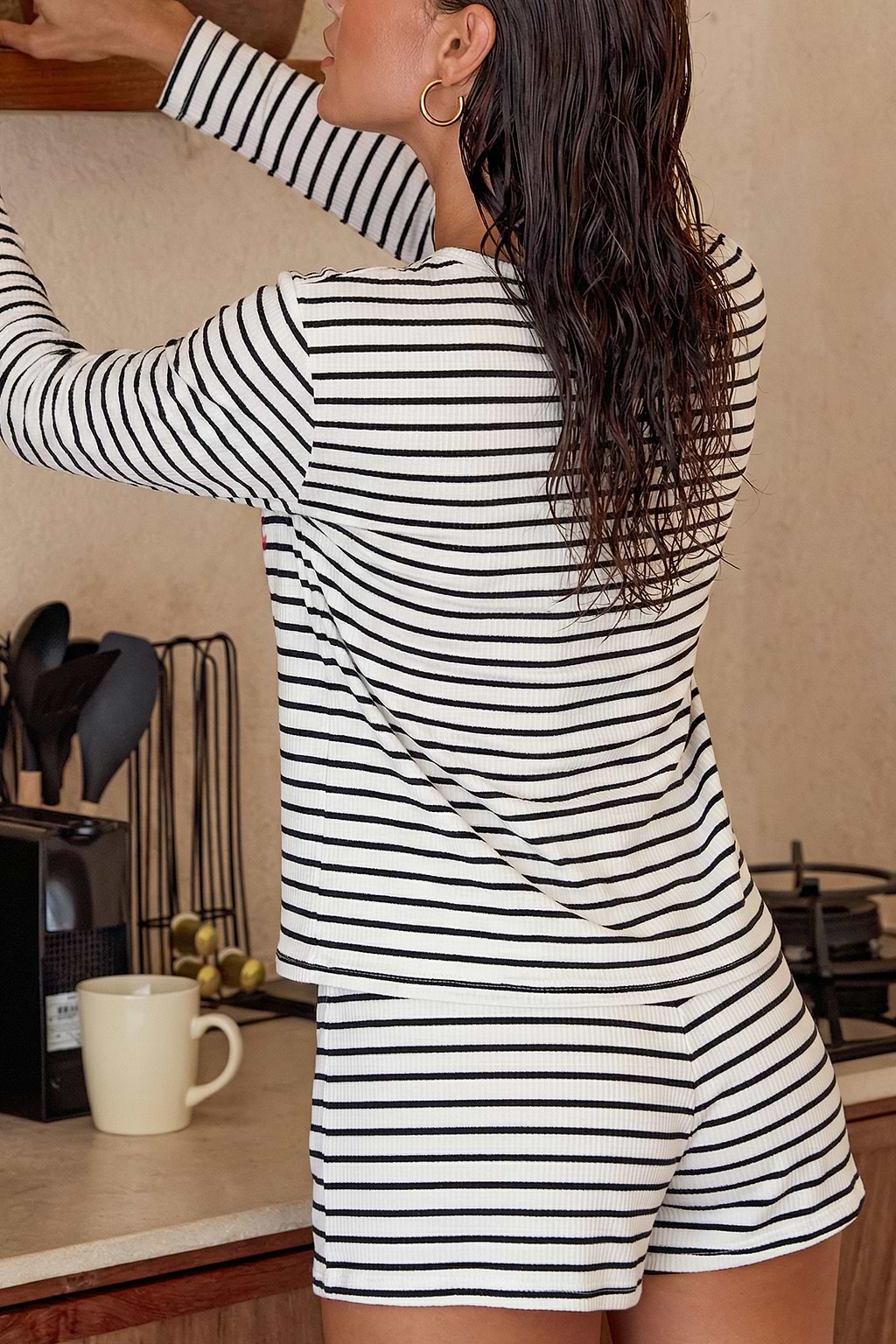 Up All Night Striped Pajama Set