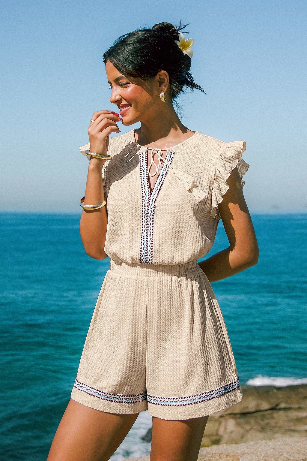 Desert Breeze Beige Romper
